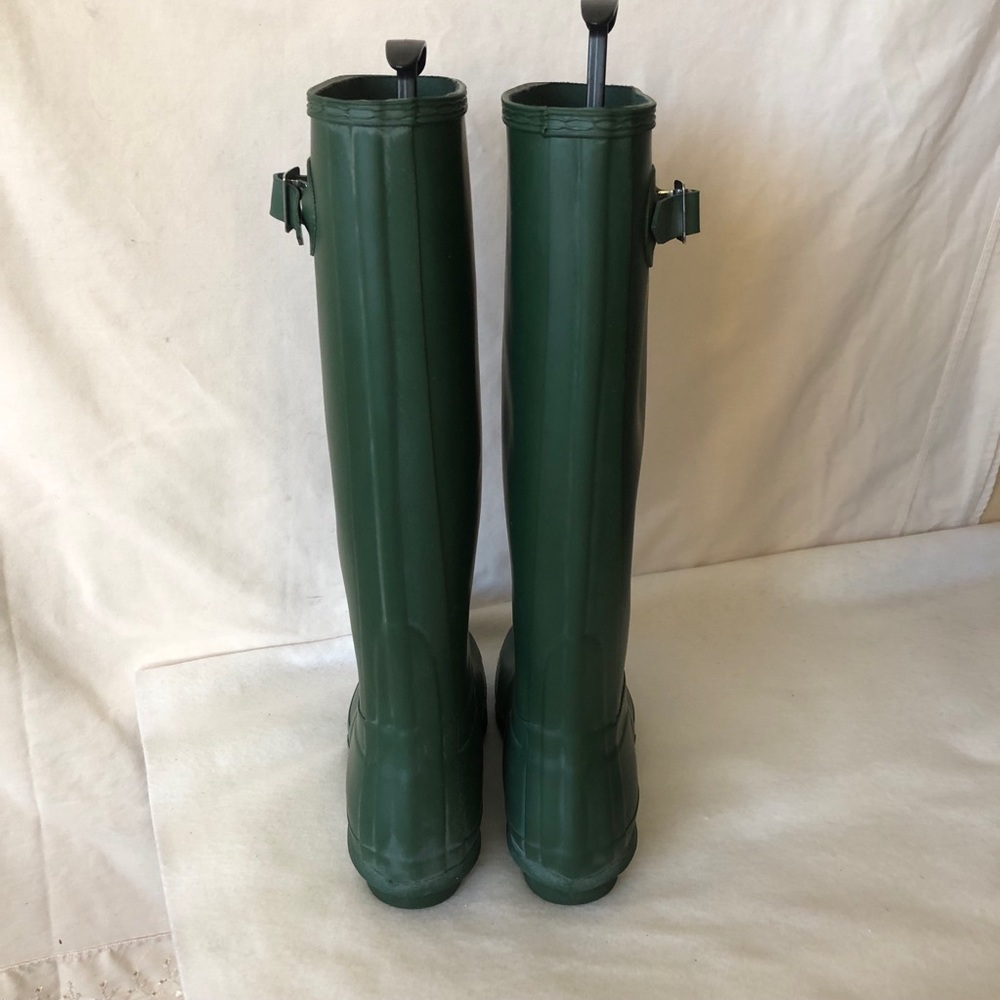 US 8 HUNTER Tall Matte Rain Boots Wellies Green - Picture 3 of 7